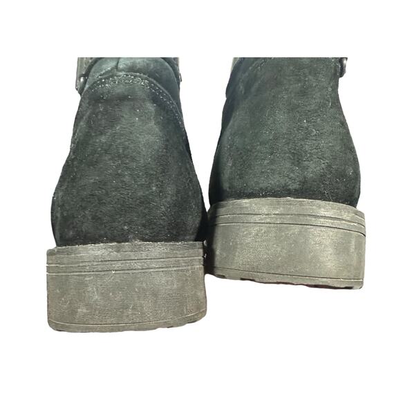 The North Face Black Leather Suede Combat Boots Women’s Sz 8.5 Lace-Up Mid-Calf - Picture 6 of 11